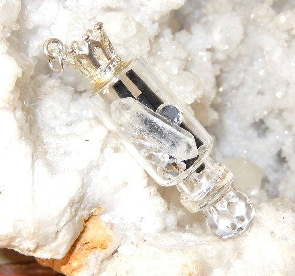Aura Schutzkristall -Talisman *mit Bergkristall, Onyx und Aura Kristallen*